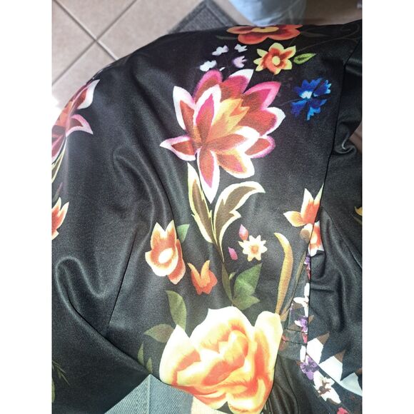 NEW-XL Vintage Floral Print] Autumn Elegance Bodycon Polyester Knit Stretchy - Picture 3 of 6